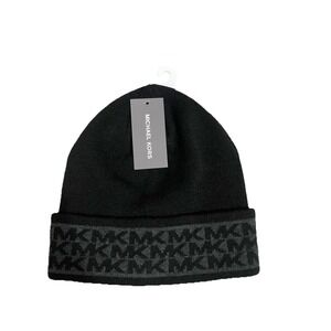 New Michael Kors MK Logo & Fleece Lining For Extra Warm Beanie,Retail $58